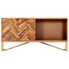 vidaXL Sideboard Brown Solid Acacia wood and brass powder-coated iron