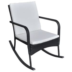 vidaXL Rocking Chair Black and Cream White