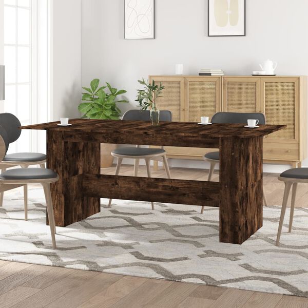 vidaXL Dining Table Smoked oak Engineered wood Large Durable