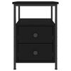 vidaXL Bedside Cabinet Black Engineered Wood, Iron Small Adjustable Feet