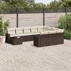 vidaXL Garden Sofa Set Brown, Cream White