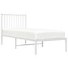 vidaXL Bed Frame White Steel Small Single Bed Frame Rectangular