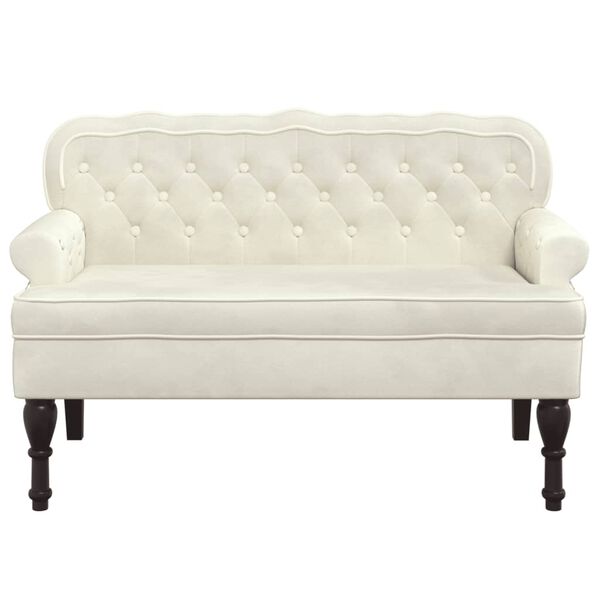vidaXL Bench Cream Velvet (100% polyester) Compact Staple Piece Bench