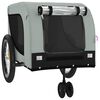 vidaXL Pet Bike Trailer Grey and Black Oxford Fabric, Iron, PVC Standard