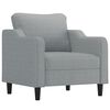 vidaXL Sofa Chair with Footstool Light Gray 23.6" Fabric