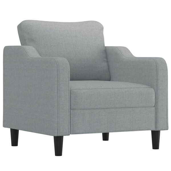 vidaXL Sofa Chair with Footstool Light Gray 23.6" Fabric