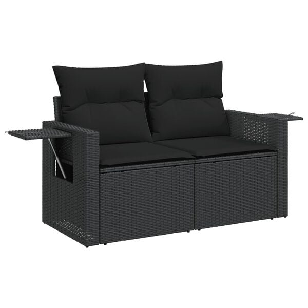 vidaXL Garden Sofa Set Black