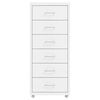 vidaXL Mobile File Cabinet White Metal Compact Mobile File Cabinet
