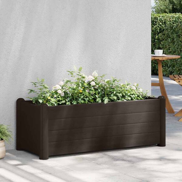 vidaXL Raised Bed Mocha Polypropylene Medium UV-resistant materials