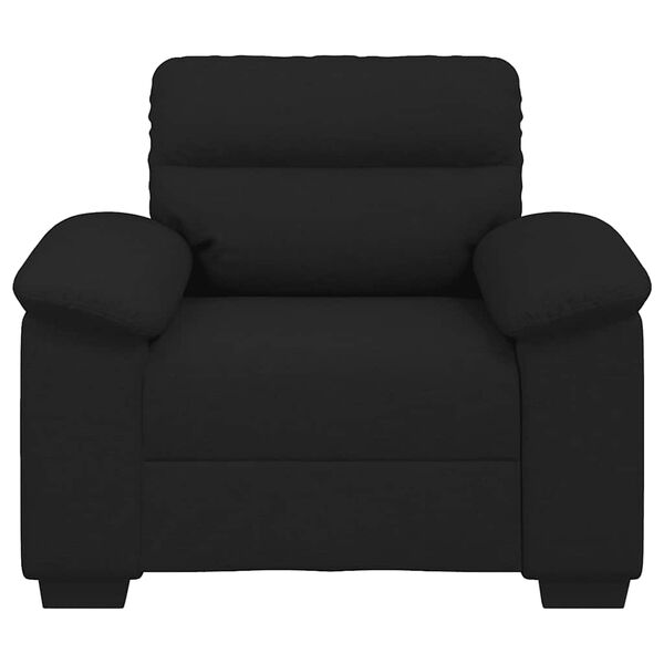 vidaXL Sofa Chair Black Polyester, Metal, Plywood, Solid Wood