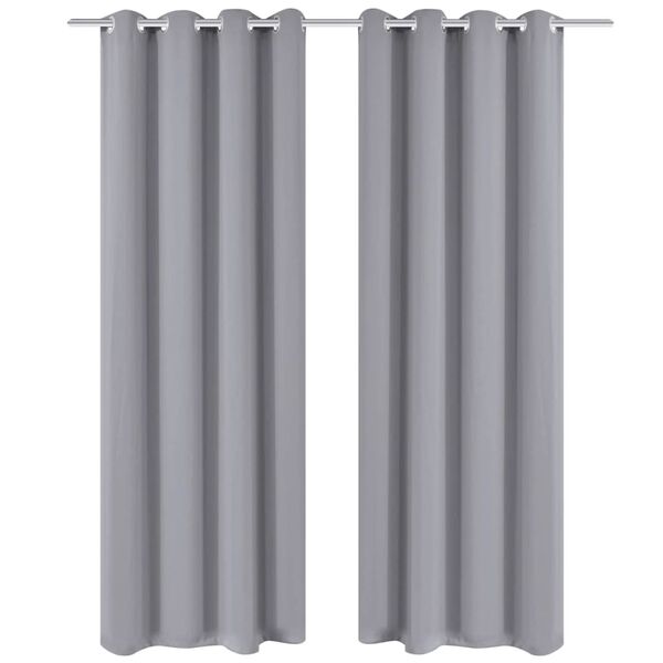 vidaXL Blackout Curtain with Metal Eyelets 106.3x96.5" Grey