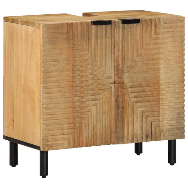 vidaXL Bathroom Furniture Set Brown Solid Mango Wood Medium