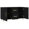 vidaXL Sideboard Black Engineered wood, metal 39.4 x 14.2 x 23.6 in