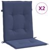 vidaXL Lowback Chair Cushion Set of 2 Navy blue 100% Polyester