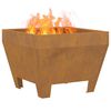 vidaXL Fire Pit Brown 19.69 x 19.69 x 14.96 in Steel
