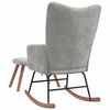 vidaXL Rocking Chair With Stool Light Gray Velvet Medium Rocking Chair