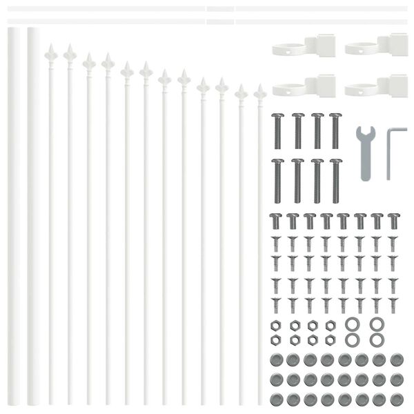 vidaXL Garden Fence White 170 x 140 cm Powder-Coated Steel