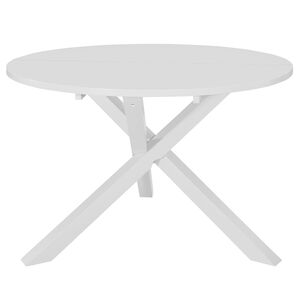 vidaXL Dining Table White Solid rubber wood, MDF