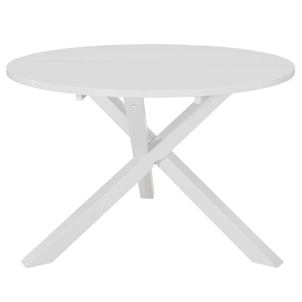 vidaXL Dining Table White Solid rubber wood, MDF
