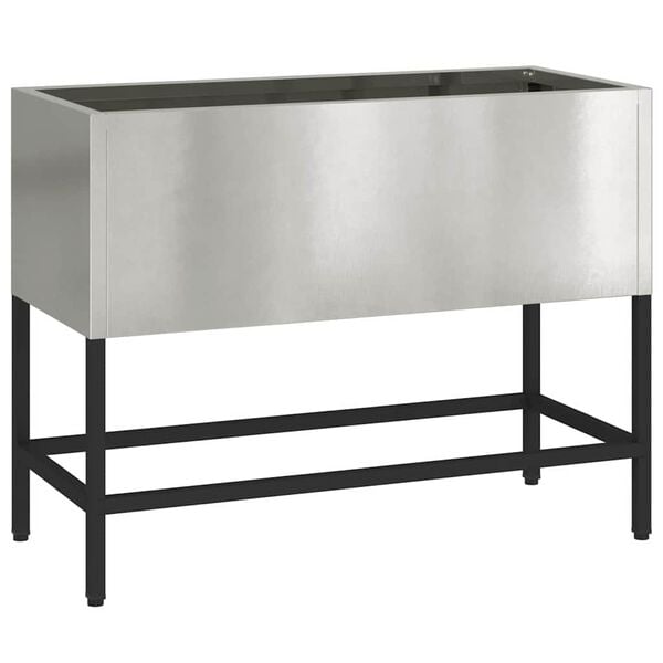 vidaXL Raised Garden Planter Silver 60 x 26 x 45 cm Stainless steel