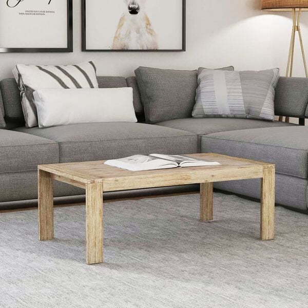 vidaXL Coffee Table Solid Brushed Acacia Wood 43.3"x23.6"x15.7"