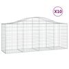 vidaXL Gabion Basket Set of 10 Silver Galvanized iron Large