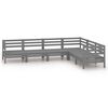 vidaXL Garden Lounge Set Grey Solid Pine Wood Medium Modular