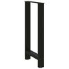 vidaXL Coffee Table Leg Set of 2 Black Powder-coated steel Medium