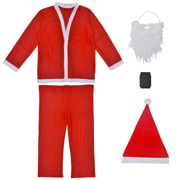 vidaXL Santa Suits Red and white, black (belt) Polyester