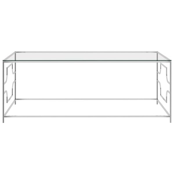 vidaXL Coffee Table Silver and transparent