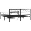 vidaXL Metal Bed Frame Black Powder-Coated Steel Super King Size