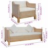 vidaXL Sofa Set Natural Natural rattan Medium Washable Covers Sofa Set