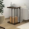 vidaXL Side Table Smoked Oak Engineered Wood, Steel Compact Side Table