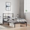 vidaXL Bed Frame Black Powder-Coated Steel Twin Bed Frame Rectangular
