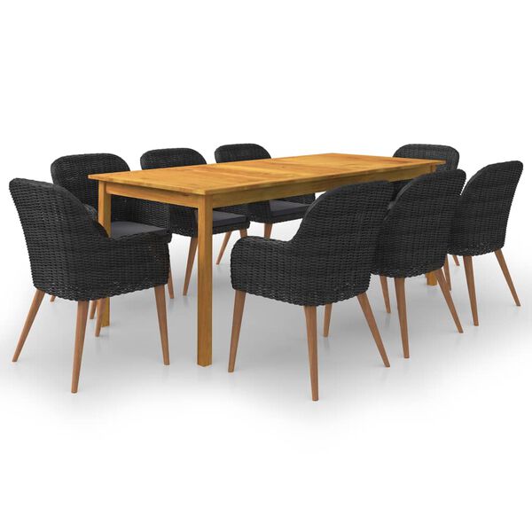 vidaXL Dining Set Black, Dark Gray