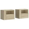 vidaXL Wall-mounted Bedside Cabinet Set of 2 Sonoma oak Engineered wood