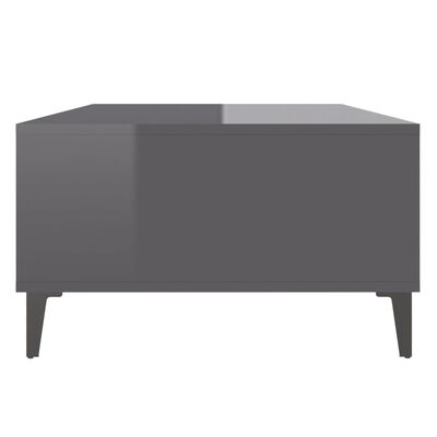 vidaXL Coffee Table High Gloss Gray 40.7"x23.6"x13.8" Engineered Wood