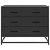 vidaXL Drawer Cabinet Black Engineered wood, metal Medium Storage