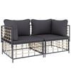 vidaXL Corner Sofa Anthracite Poly rattan Medium Modular Corner Sofa