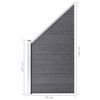 vidaXL WPC Fence Set 5 Square + 1 Slanted 379.9"x73.2" Gray