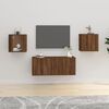 vidaXL Wall Mounted Tv Cabinet Set of 2 Brown Oak Engineered wood Medium