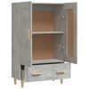 vidaXL Highboard Concrete Grey Engineered wood, Solid eucalyptus wood Tall