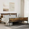 vidaXL Bed Frame Smoked Oak Steel Super King Bed Frame Rectangular