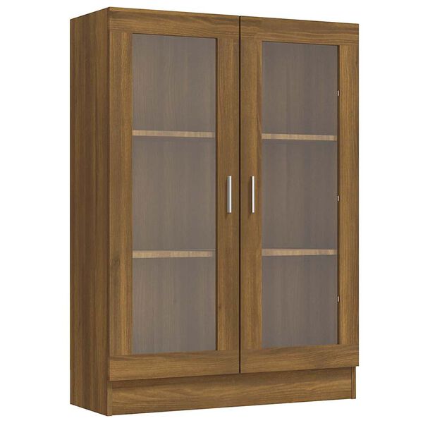 vidaXL Vitrine Cabinet Brown Oak Engineered wood 45.3 in high