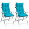 vidaXL Highback Chair Cushion Set of 2 Turquoise