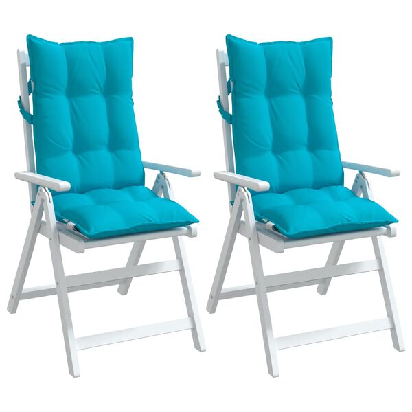 vidaXL Highback Chair Cushion Set of 2 Turquoise