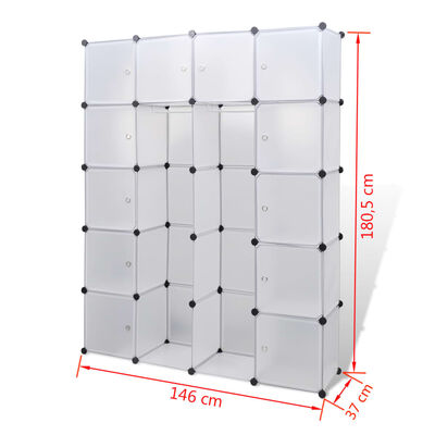 vidaXL Modular Cabinet with 14 Compartments White 14.6"x57.5"x71.1"