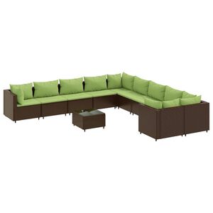 vidaXL Patio Sofa Set Set of 10 Brown