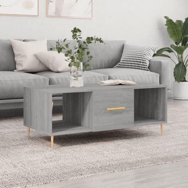 vidaXL Coffee Table Gray Sonoma Engineered wood, iron Medium