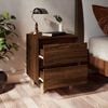 vidaXL Bed Cabinet Brown Oak Engineered wood, Solid eucalyptus wood Medium